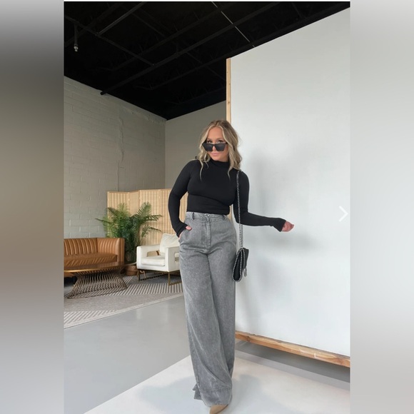 Jealousy Tencel Wide Leg Pants Shadow - too long for me - Picture 4 of 4